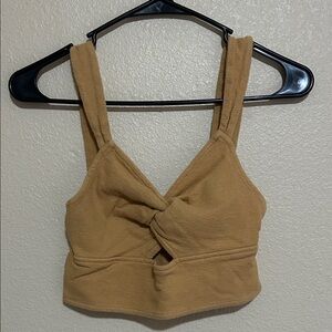 Madewell Tan Twist Front Crop Top
